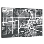 Des Moines Grid Map Wall Art
