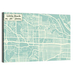 Little Rock Street Grid Map Wall Art