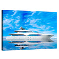 Blue Yacht Reflection Wall Art