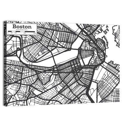 Boston City Map Wall Art