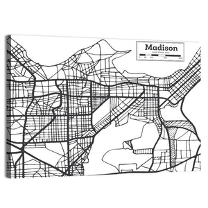 Madison City Map Wall Art