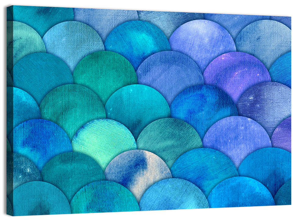Blue Reptilian Scale Pattern Wall Art