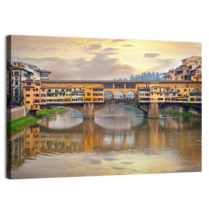 Ponte Vecchio at Golden Hour Wall Art as a canvas print