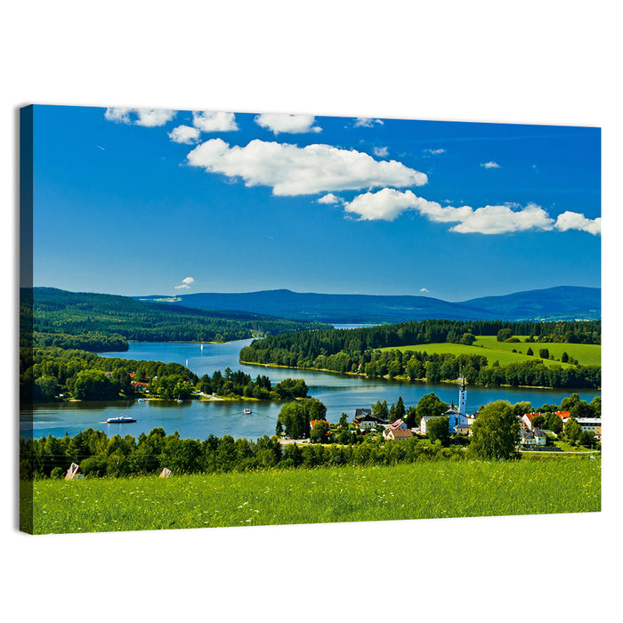 Frymburk Village Near Lipno Lake Wall Art as a canvas print