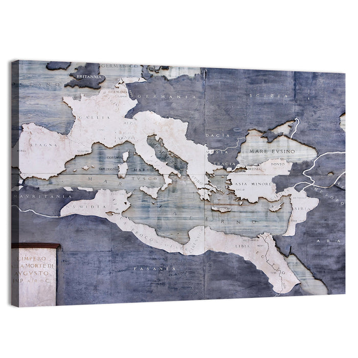 Vintage Roman Empire Map Wall Art as a canvas print