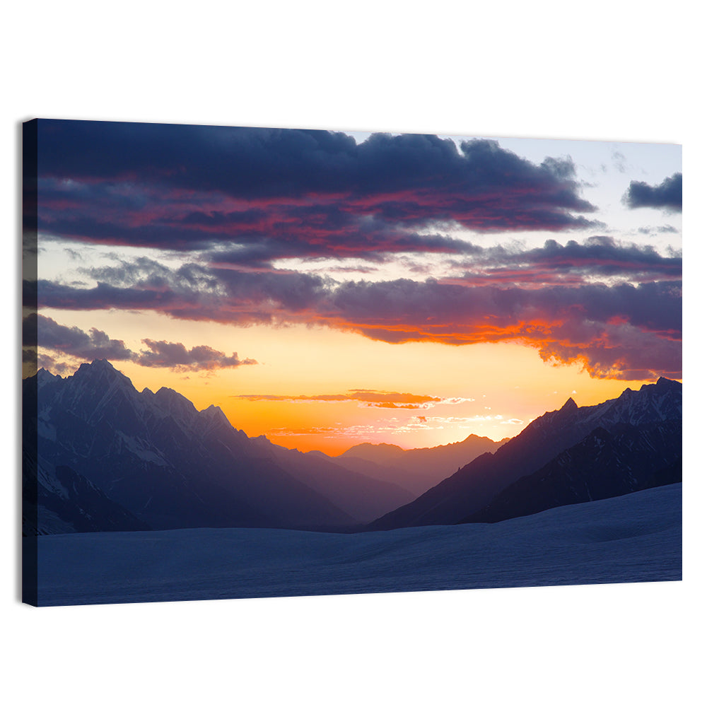 Hispar Pass Sunset Wall Art