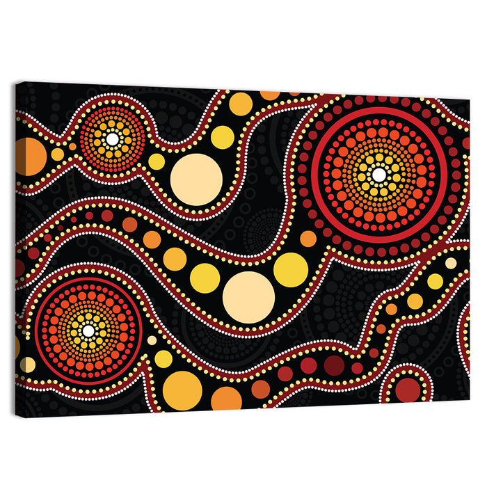 Aboriginal Dot Wall Art as a canvas print