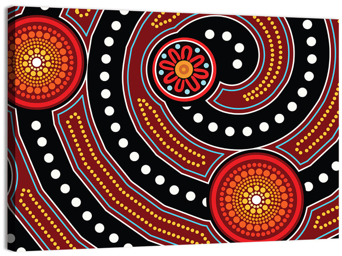 Aboriginal Dot Style Ii Wall Art as a canvas print