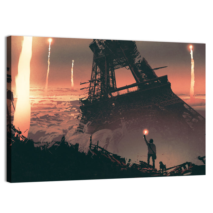 Eiffel Tower Aftermath Wall Art as a canvas print
