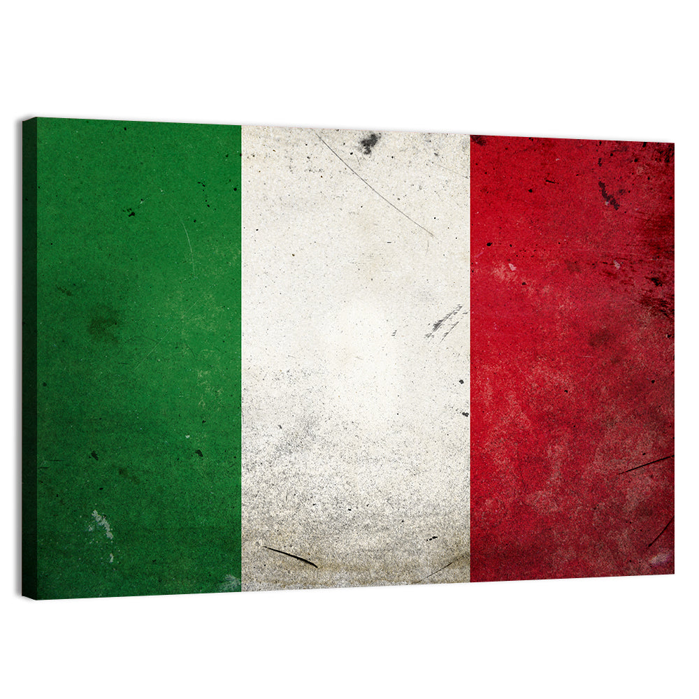 Distressed Italian Flag Wall Art, canvas print, landscape