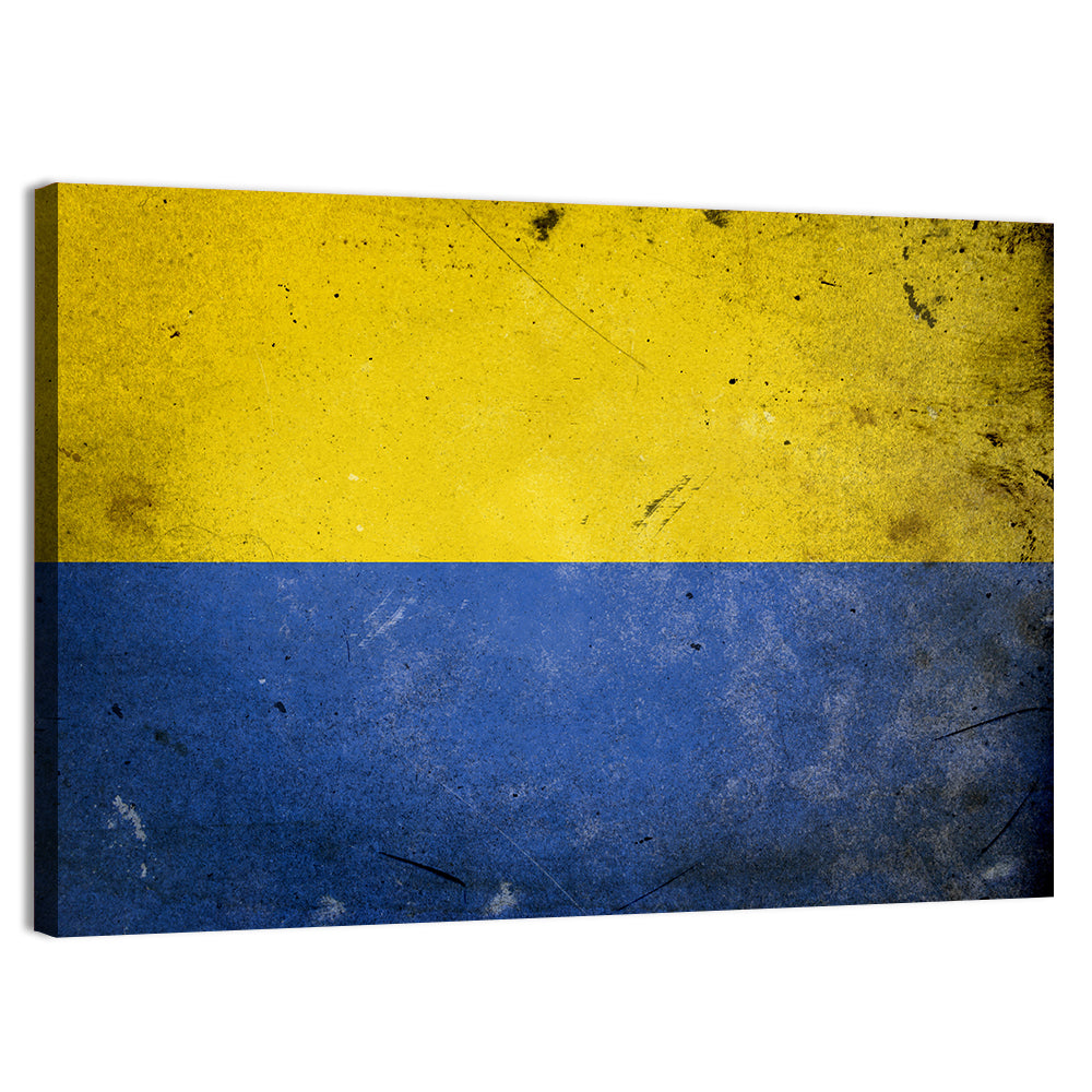Distressed Ukraine Flag Wall Art, canvas print, landscape