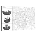 Tirana Street Map with Icons Wall Art