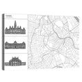 Vienna Map with Landmark Silhouettes Wall Art