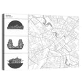 Minsk Map with Architectural Vignettes Wall Art