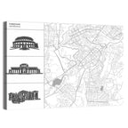 Yerevan City Map Diptych Wall Art
