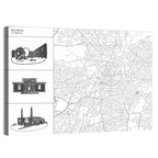 Nicosia Street Network Map Wall Art