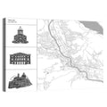 Tbilisi Map with Architectural Sidebar Wall Art