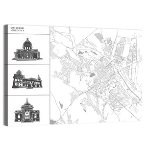 Chisinau City Map Wall Art