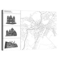 Podgorica Architectural City Map Wall Art