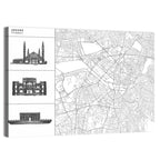 Ankara Map with Anıtkabir Silhouette Wall Art