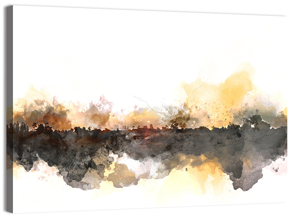 Sunset Treeline Watercolor Iii Wall Art