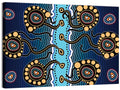 Blue Jellyfish Dot Pattern Wall Art