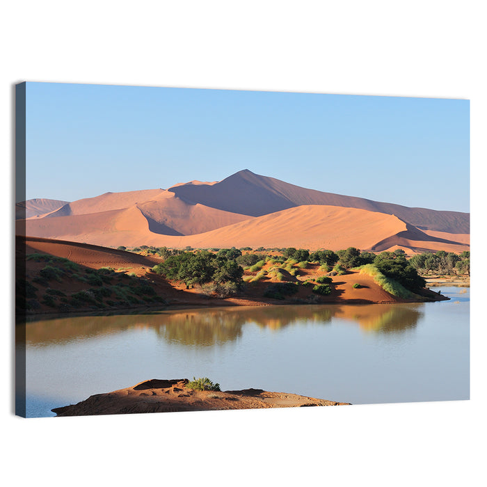 Flooded Sossusvlei Reflection Wall Art as a canvas print