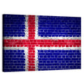 Iceland Flag on Brick Wall Art