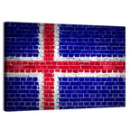 Iceland Flag on Brick Wall Art
