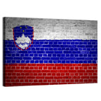 Slovenia Flag on Weathered Brick Wall Art