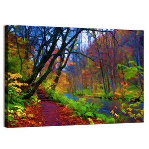 Autumn Colors Of Oirase River Wall Art