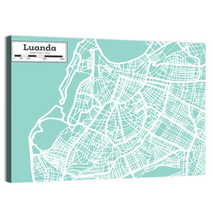 Luanda City Map Wall Art