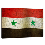 Syrian Flag Weathered Texture Wall Art