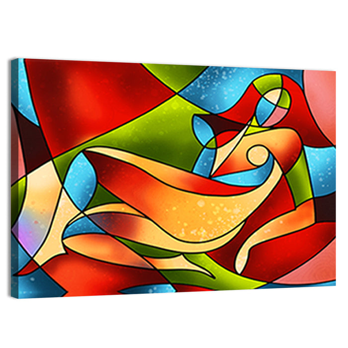 Stained Glass Woman Wall Art as a canvas print