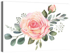 Pink Rose and Eucalyptus Bouquet Wall Art