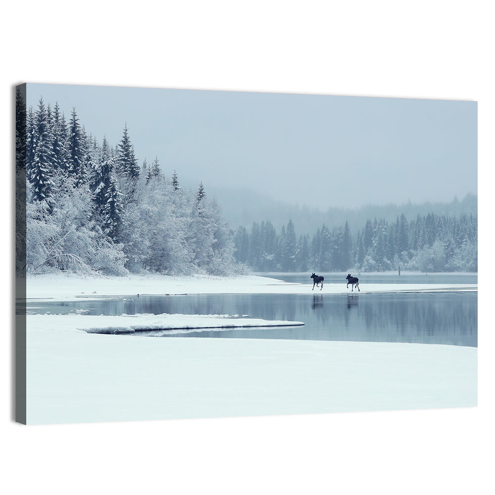Foggy Lake Selbu Wall Art, canvas print, landscape