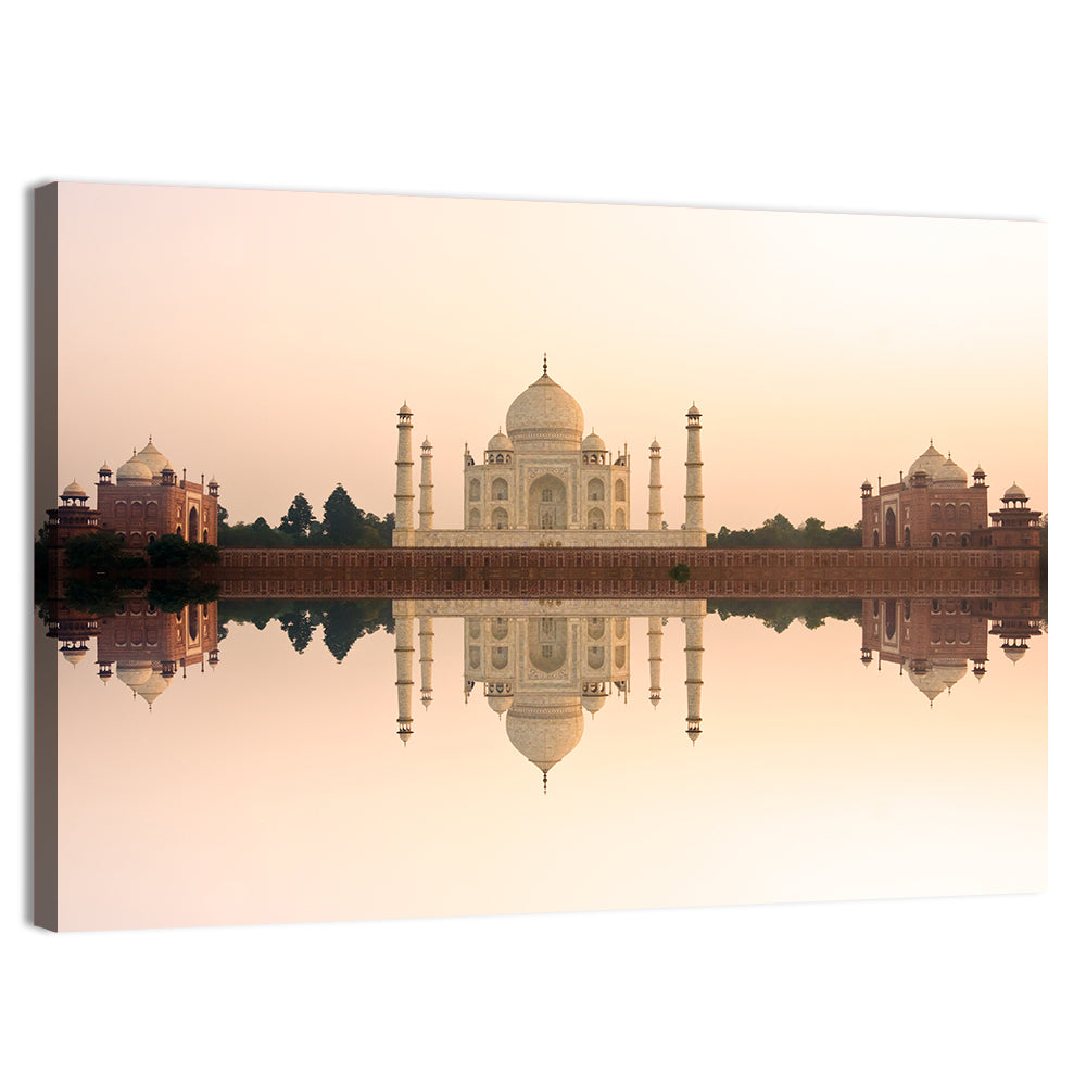 Taj Mahal Sunset Reflection Wall Art