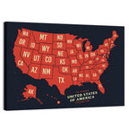 Vintage United States Map Wall Art