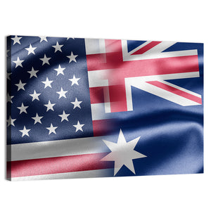 USA & Australia Flag Wall Art