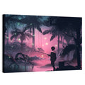 Night Swamp Fishing Wall Art