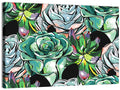 Turquoise Succulent Collage Wall Art