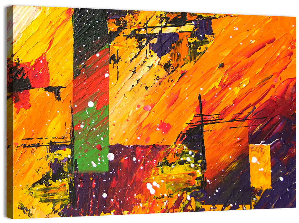 Bold Impasto Geometry Wall Art, canvas print, landscape