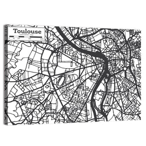 Toulouse City Map Wall Art