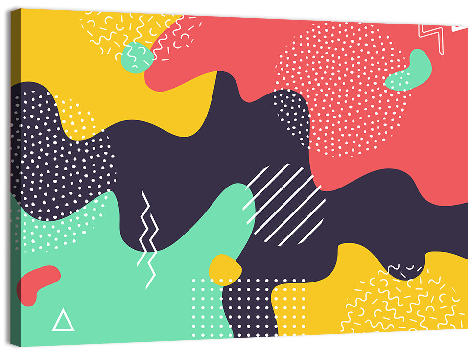 Liquid Splashes Geometric Pattern Wall Art, canvas print, landscape