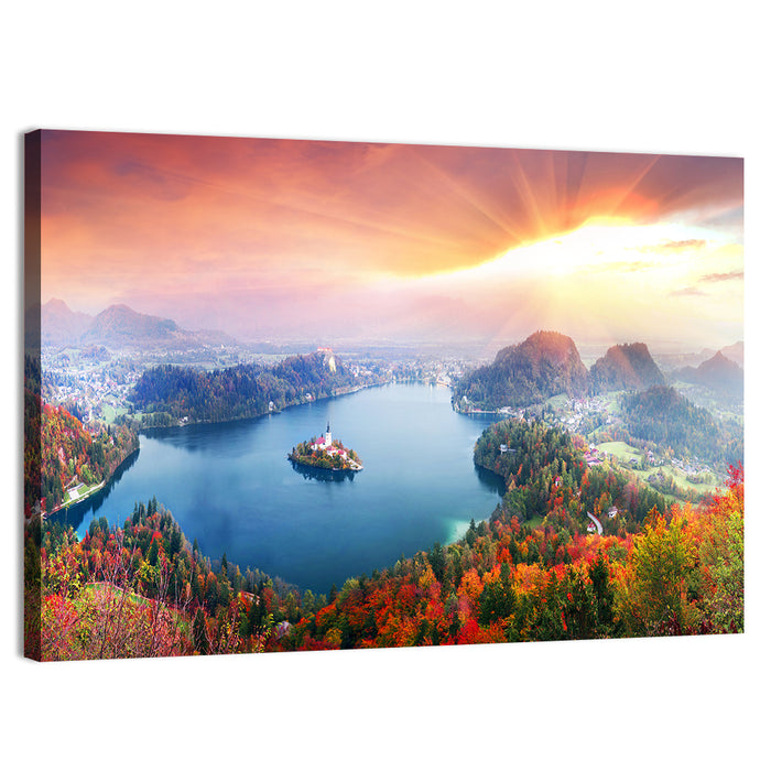 Morning on Lake Bled Wall Art as a canvas print