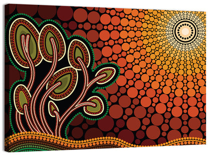 Tree On The Hill Illustration Wall Art