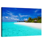 Turquoise Island with Water Bungalows Wall Art