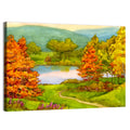 Autumn Lake with Winding Path Wall Art