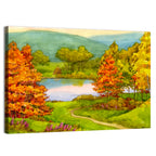 Autumn Lake with Winding Path Wall Art