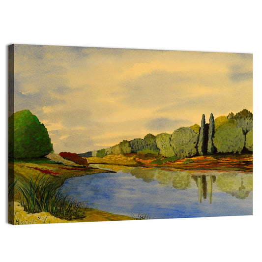 Scenic Autumn Lake Wall Art